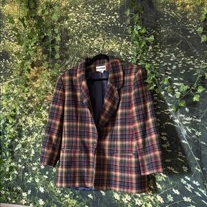 Chic Multicolor Plaid Blazer